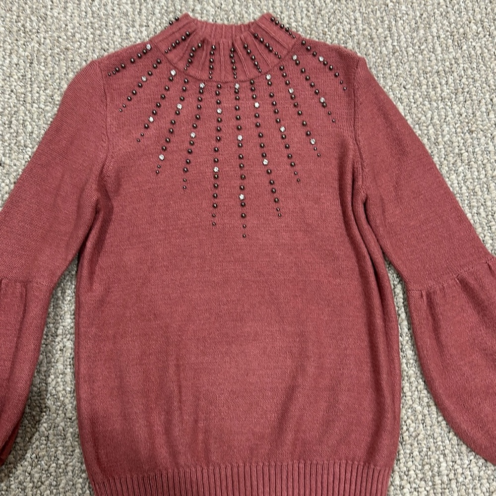 Alfani knit sweater with crystals and studs